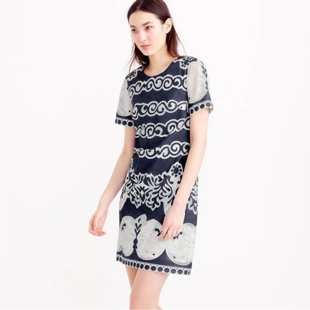 J. Crew Ornate Lace Shift Dress Size 2